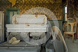 Remnants of an undertaker business in ghost town, Bodie, CA.