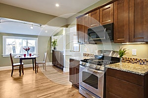 Remodel kitchen with wood flooring photo