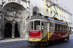 Remodelado tram in Lisbon in Portugal photo