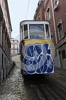 Remodelado tram in Lisbon in Portugal photo