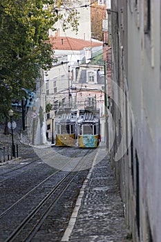 Remodelado trams in Lisbon in Portugal photo