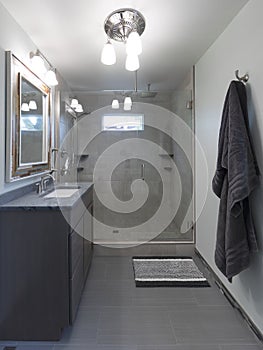 Remodeled bathroom - upscale shower and counter