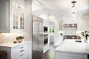 Remodeled White Modern New Kitchen