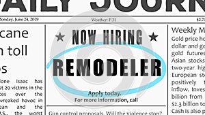 Remodeler job offer