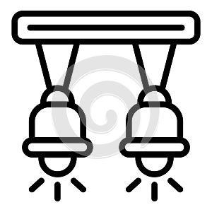 Remodeling home light icon outline vector. Repair kitchen