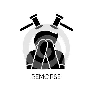 Remorse black glyph icon photo