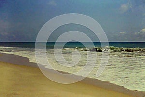 A remote beach in the Ada region of Ghana, West Africa c.1959