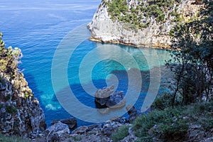 Remote beach named `Fakistra` at Pelion in Greece