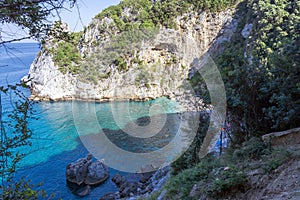 Remote beach named `Fakistra` at Pelion in Greece