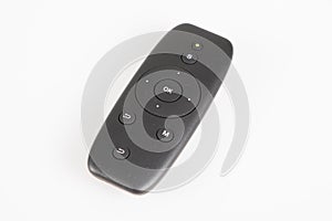 Remote black smart simple control for technology controller equipment Television on white background