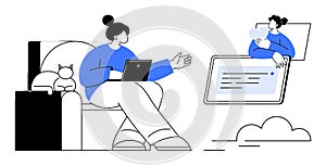 Remote Communication and Collaboration Concept with Digital Devices and Virtual Interaction