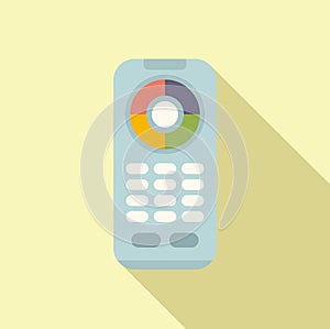 Remote control bulb icon flat vector. Energy bright