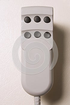 Remote control button of patient bed in the hospital.