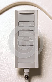 Remote control button of patient bed in the hospital.