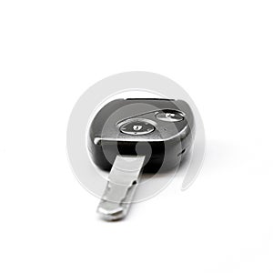 Remote control car key on white background