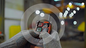 Remote control. Clip. Cargo transfer using a special crane-beam control panel