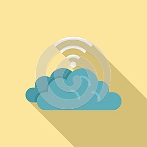 Remote control data cloud icon, flat style