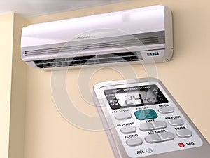 Remote control directed on air conditioner systrem.