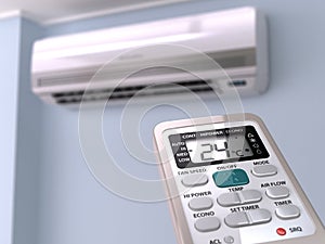 Remote control directed on air conditioner systrem.
