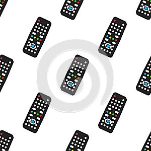 Remote Control Flat Icon Seamless Pattern