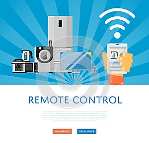 Remote control for household appliances concept