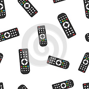 Remote control icon seamless pattern background. Infrared controller vector illustration on white isolated background. Tv keypad