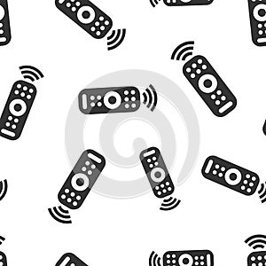 Remote control icon seamless pattern background. Infrared controller vector illustration on white isolated background. Tv keypad