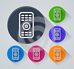 Remote control icons with shadow