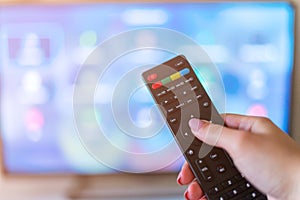 Remote control interacting with smart television
