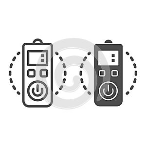 Remote Control line and solid icon, Robotization concept, Control panel sign on white background, electronic controller