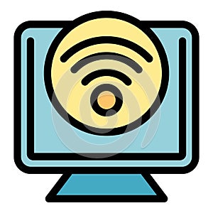 Remote control monitor icon vector flat