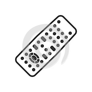 Remote Control Outline Flat Icon on White