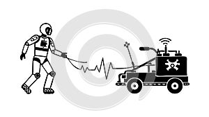 Remote Control Robot: Automation Tech Operation, vector design Generative AI