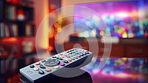 Remote control and selection of TV channels.