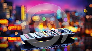 Remote control and selection of TV channels.