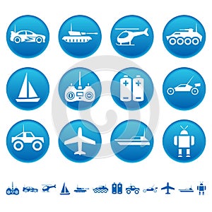 Remote control toys icons