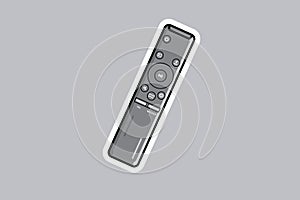 Remote Control For TV Sticker design vector illustration. Technology objects icon concept.