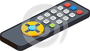 Remote control for TV on white background photo