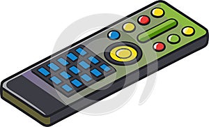 Remote control for TV on white background photo