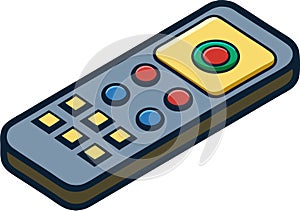 Remote control for TV on white background photo