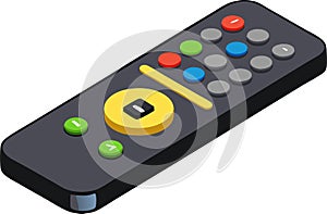 Remote control for TV on white background photo