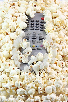 Remote control under popcorn