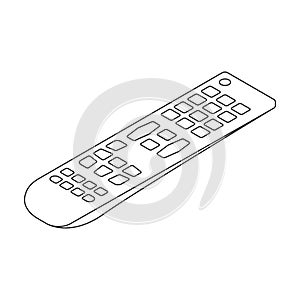 Remote control vector icon. Outline vector icon isolated on white background remote control.