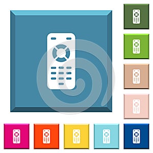Remote control white icons on edged square buttons