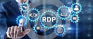 Remote desktop protocol. Networking internet technology concept