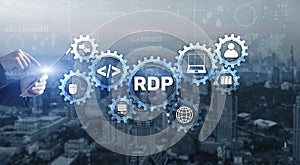 Remote desktop protocol. Networking internet technology concept