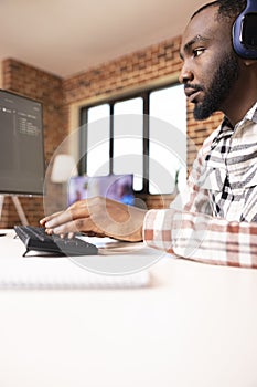 Remote IT freelancer working on software solutions