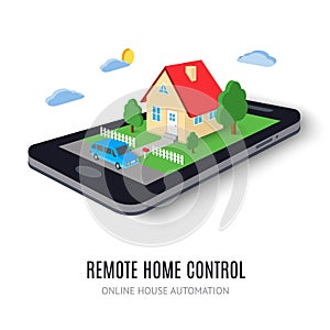 Remote home control concept icon. Vector