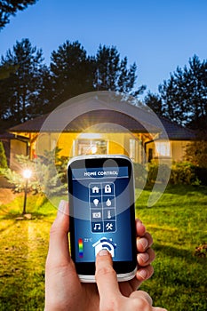 Remote home control system on a digital tablet.