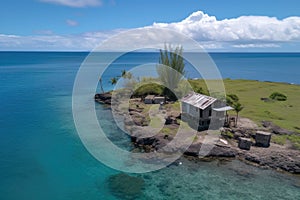 remote island hideout, with view of the ocean and peaceful beach